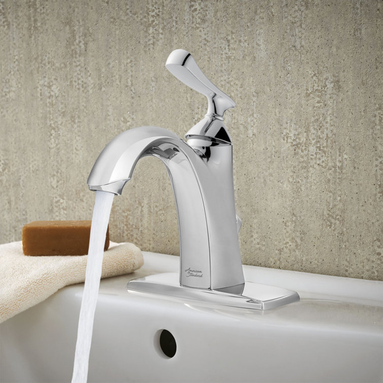 Polished Chrome Single-Handle Bathroom Faucet with Lever