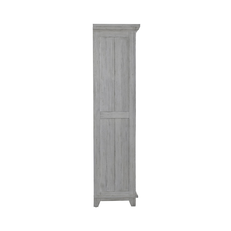 Riverstone White Rustic Pine Armoire with Adjustable Shelves