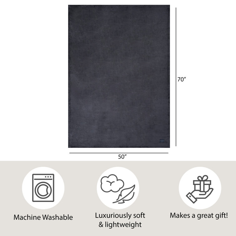French Connection Velvety Navy Throw Blanket - 50x70 inch