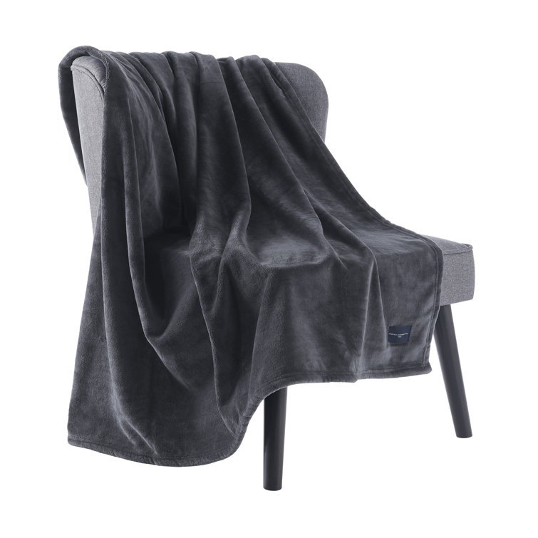 French Connection Velvety Navy Throw Blanket - 50x70 inch