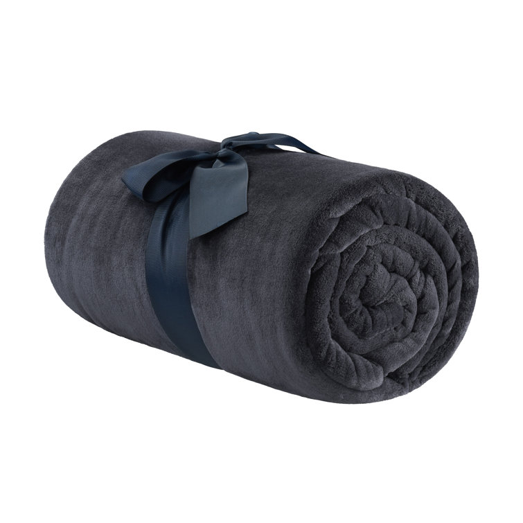 French Connection Velvety Navy Throw Blanket - 50x70 inch