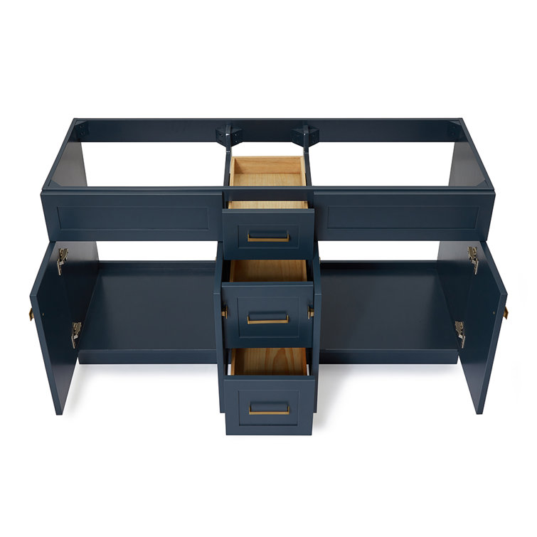 Midnight Blue 60'' Double Freestanding Bathroom Vanity