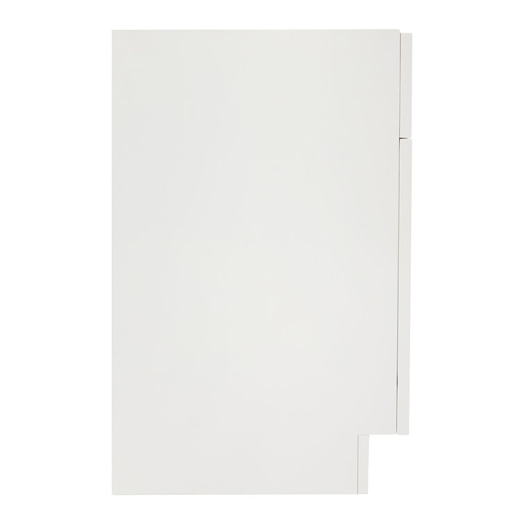 White Double Freestanding Bathroom Vanity Base with Nickel Hardware
