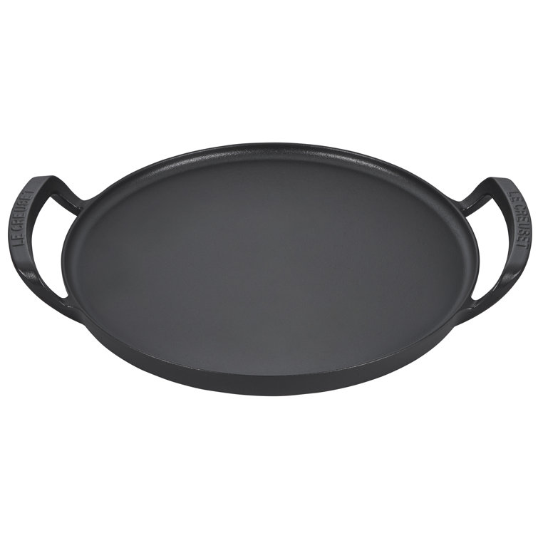 Matte Black 15" Enameled Cast Iron Outdoor Pizza Pan