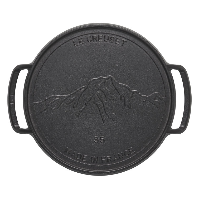 Matte Black 15" Enameled Cast Iron Outdoor Pizza Pan