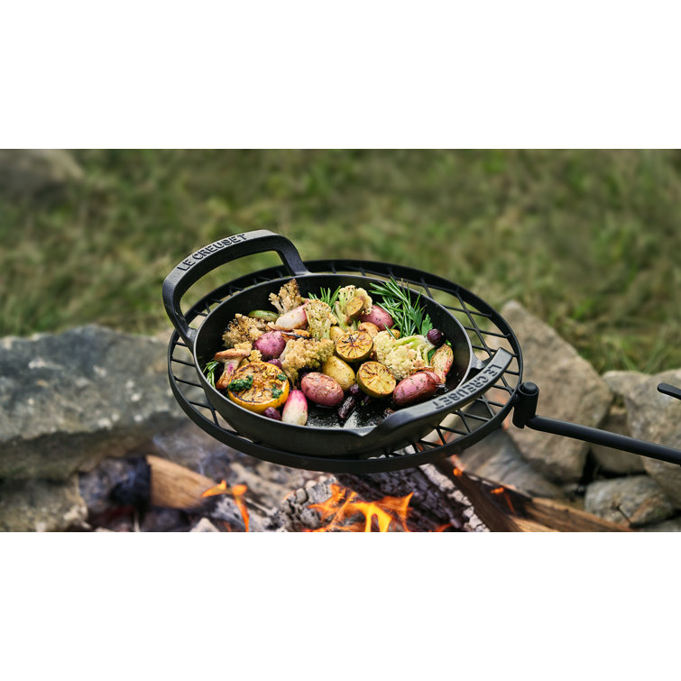 10" Black Enameled Cast Iron Skillet with Raised Handles
