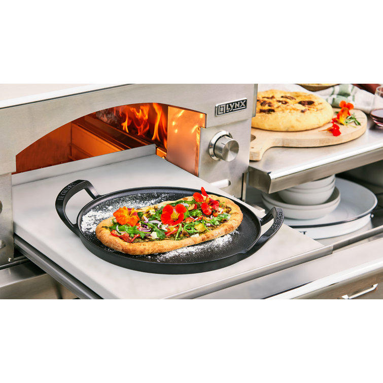 Matte Black 15" Enameled Cast Iron Outdoor Pizza Pan