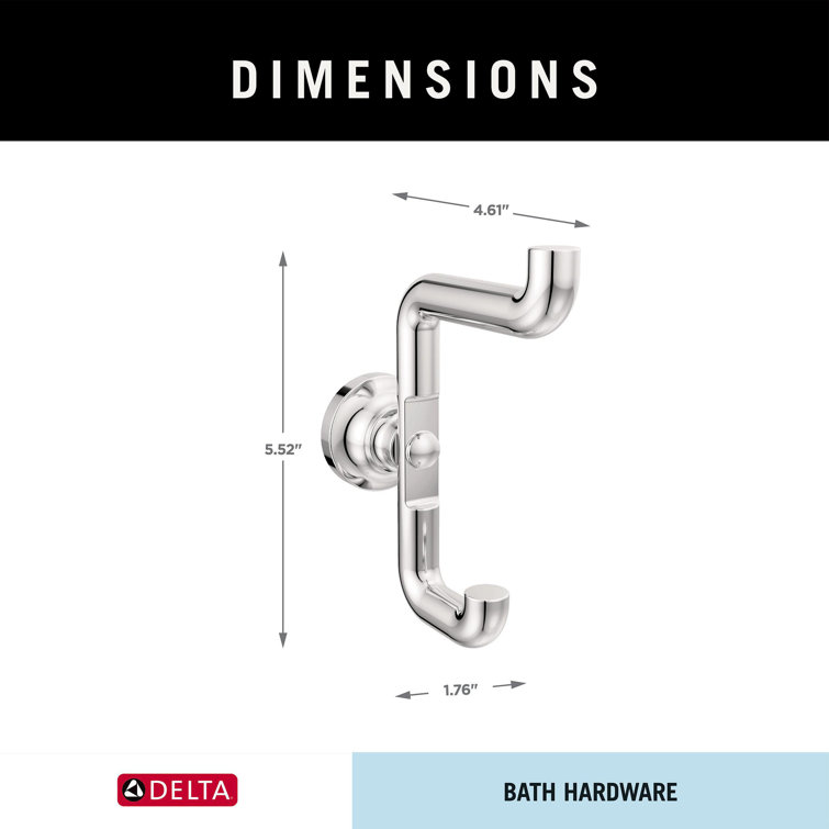 Polished Chrome Modern Double Towel Hook