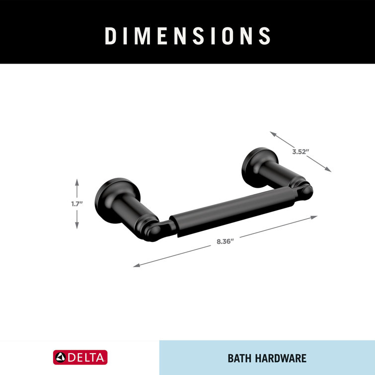 Delta Saylor Matte Black Wall Mounted Pivot Arm Toilet Paper Holder
