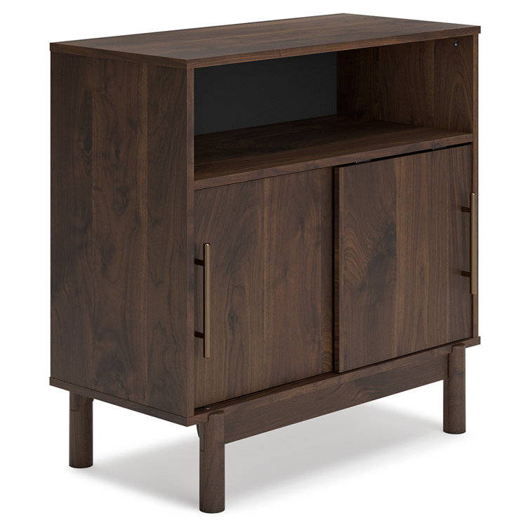 Calverson Rich Brown Accent Cabinet with Goldtone Handles