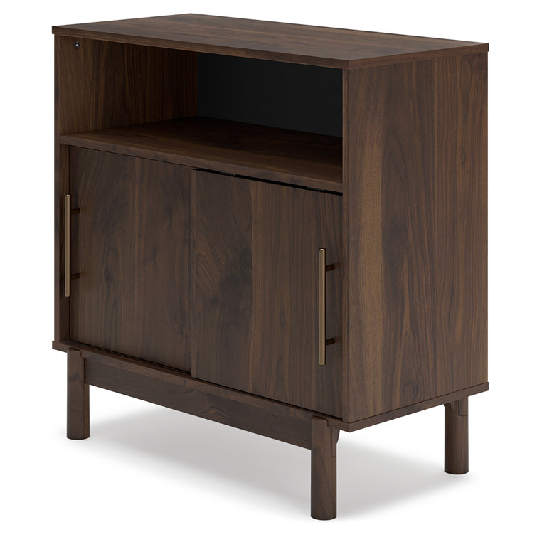 Calverson Rich Brown Accent Cabinet with Goldtone Handles