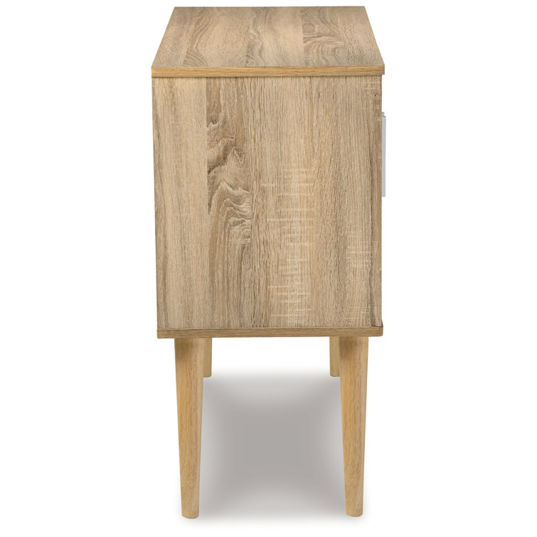 Transitional Orinfield 2-Door Freestanding Cabinet with Adjustable Shelving - White/Beige