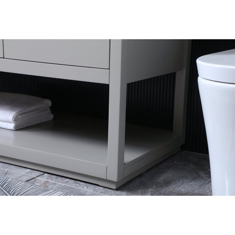 Larkin 54'' Grey Single Bathroom Vanity with Engineered Marble Top