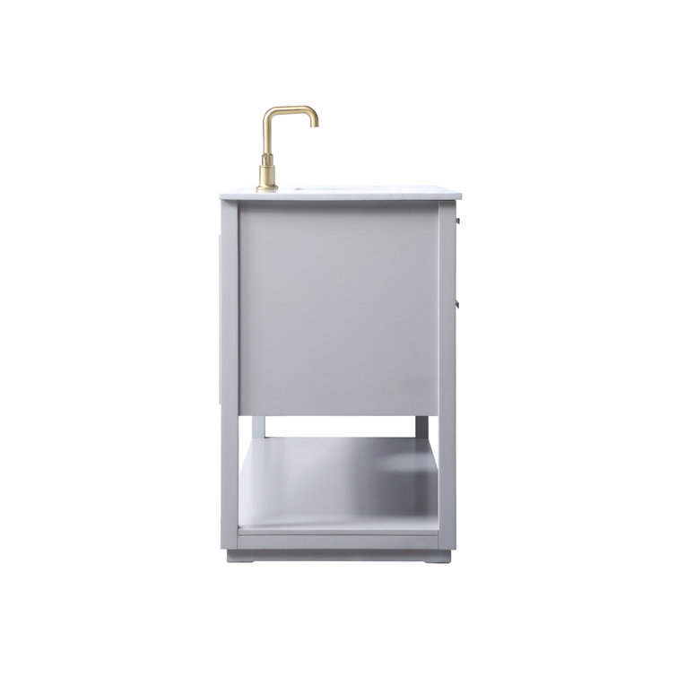 Larkin 54'' Grey Single Bathroom Vanity with Engineered Marble Top