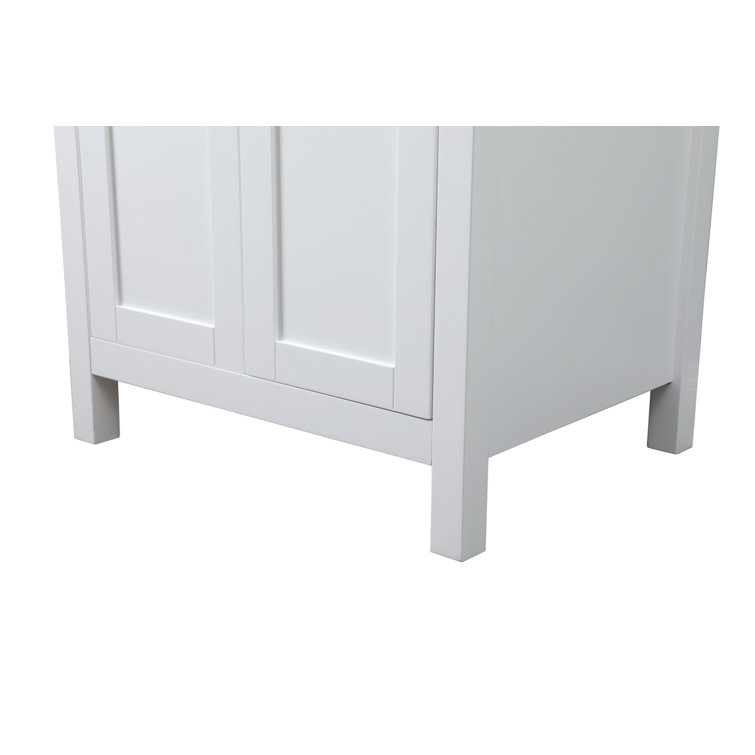 White 24'' Single Bathroom Vanity with Engineered Marble Top