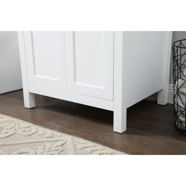 White 24'' Single Bathroom Vanity with Engineered Marble Top