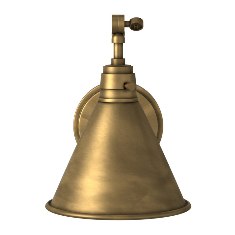 Heritage Brass Adjustable Arm Wall Sconce with Cone Shade