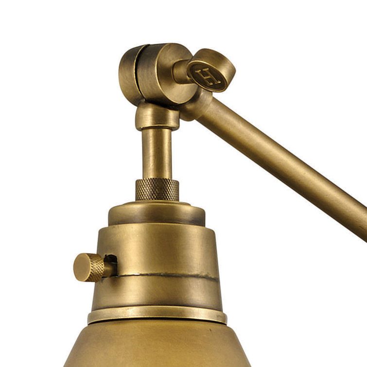 Heritage Brass Adjustable Arm Wall Sconce with Cone Shade