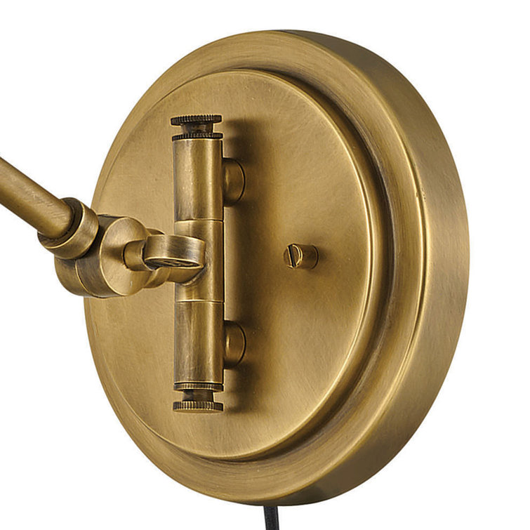 Heritage Brass Adjustable Arm Wall Sconce with Cone Shade