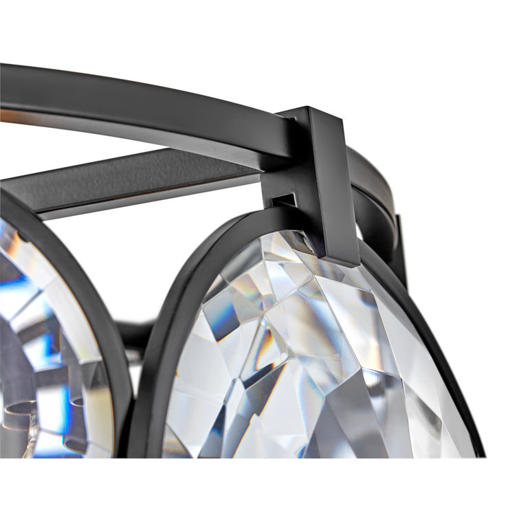 Elegant Nala Black Optic Crystal 5-Light LED Pendant