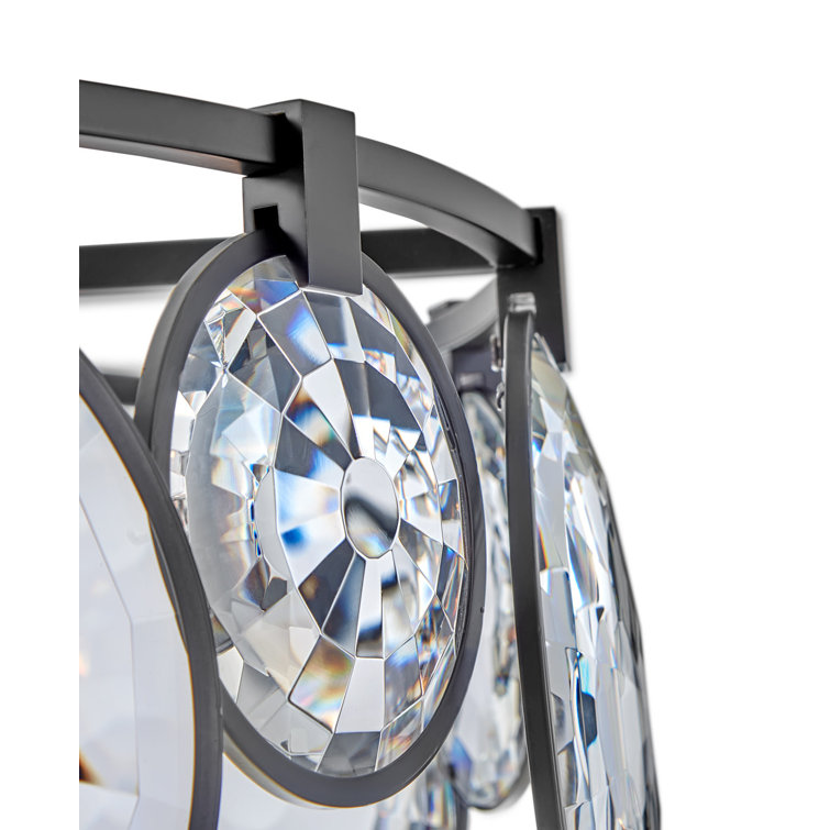 Elegant Nala Black Optic Crystal 5-Light LED Pendant