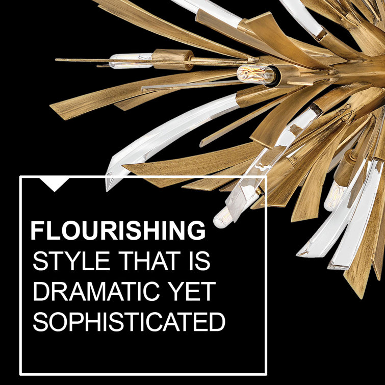Vida Burnished Gold and Crystal 6-Light Chandelier