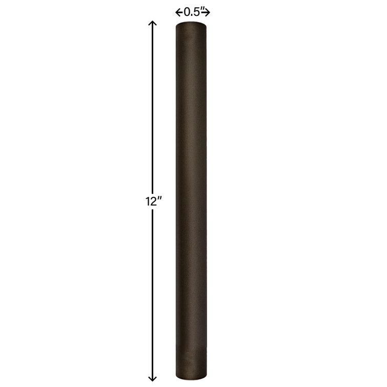 Buckeye Bronze 12" Steel Light Fixture Downrod