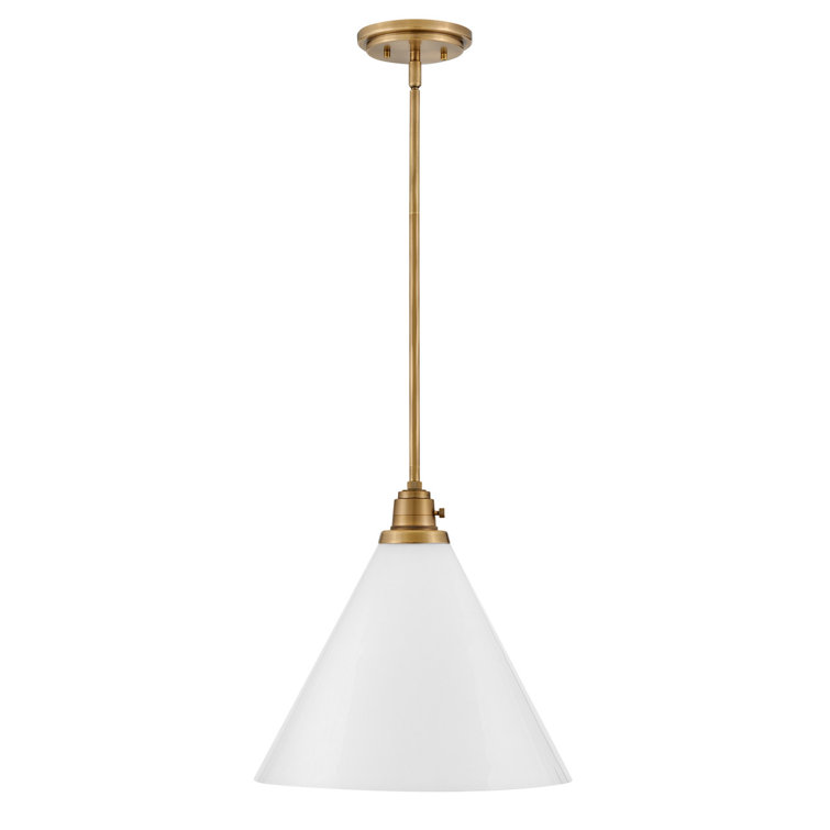 Heritage Brass and Opal Glass LED Pendant Light