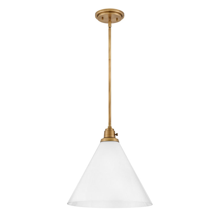 Heritage Brass and Opal Glass LED Pendant Light