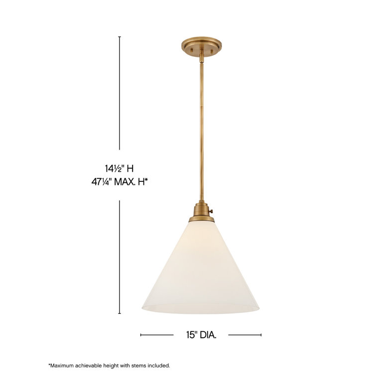 Heritage Brass and Opal Glass LED Pendant Light