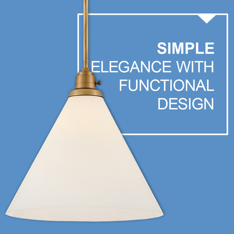 Heritage Brass and Opal Glass LED Pendant Light