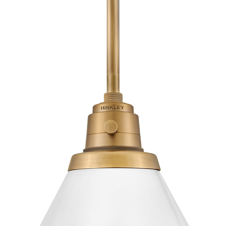 Heritage Brass and Opal Glass LED Pendant Light