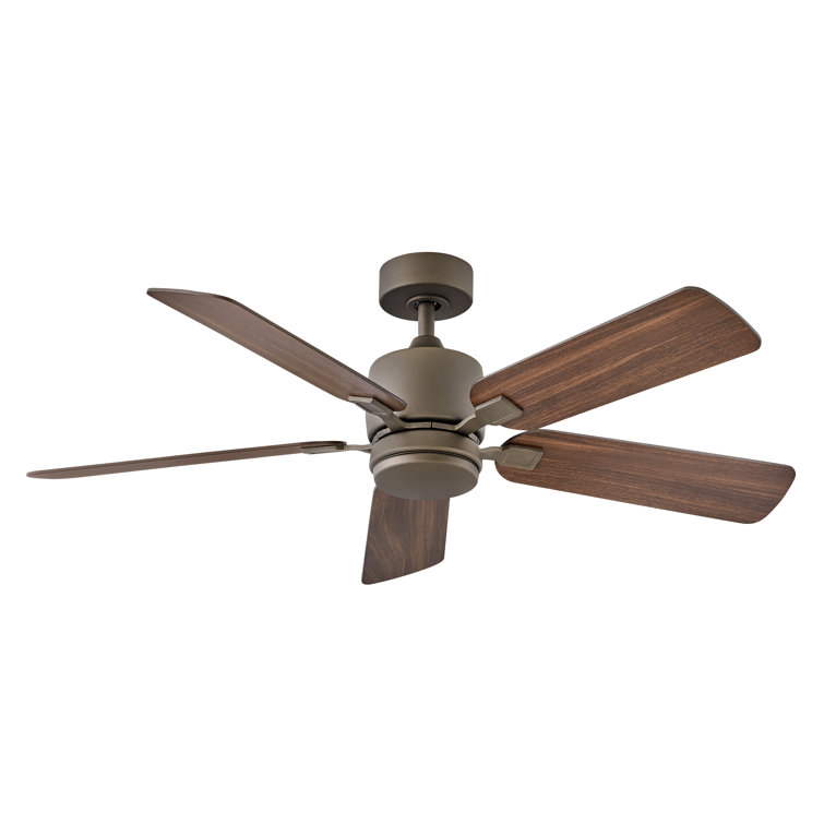 Afton 52" Metallic Matte Bronze LED Ceiling Fan with Walnut Blades