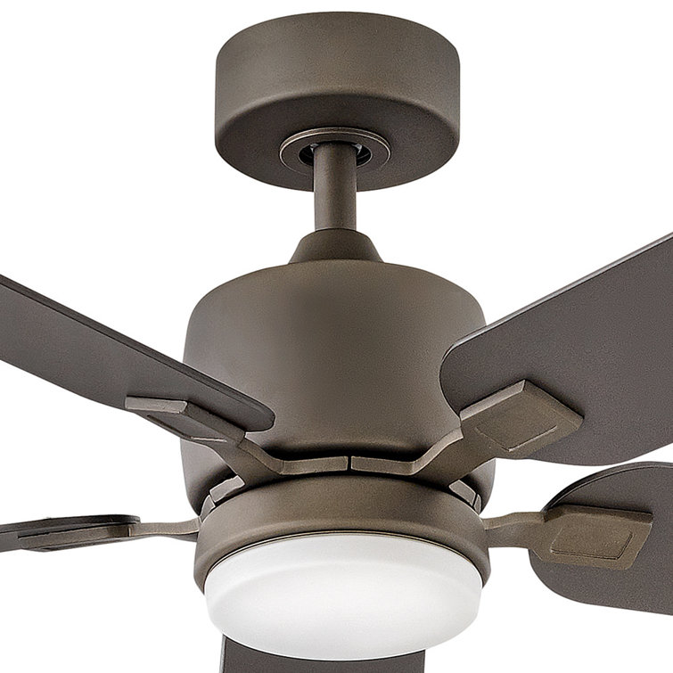Afton 52" Metallic Matte Bronze LED Ceiling Fan with Walnut Blades