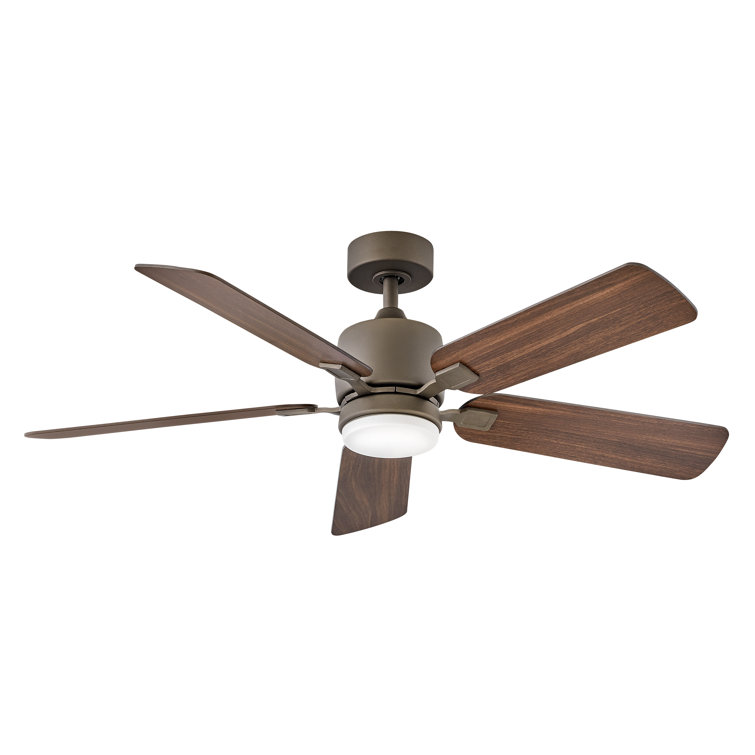 Afton 52" Metallic Matte Bronze LED Ceiling Fan with Walnut Blades
