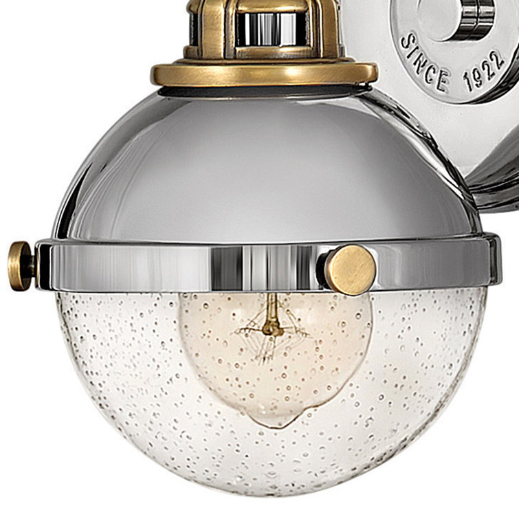Elegant Polished Nickel Bath Vanity Light with Seedy Glass Shade