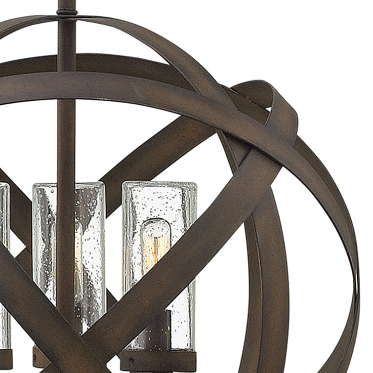 Carson Vintage Iron 3-Light Seedy Glass Globe Pendant