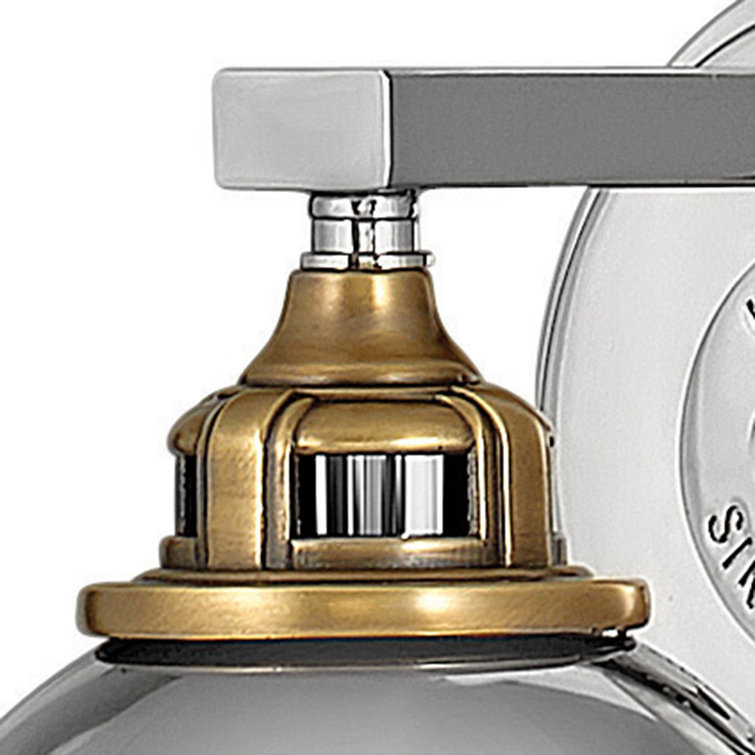 Elegant Polished Nickel Bath Vanity Light with Seedy Glass Shade