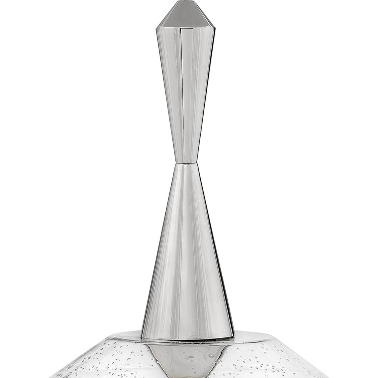 Bette 1-Light Small Schoolhouse Pendant in Polished Nickel with Clear Seedy Glass
