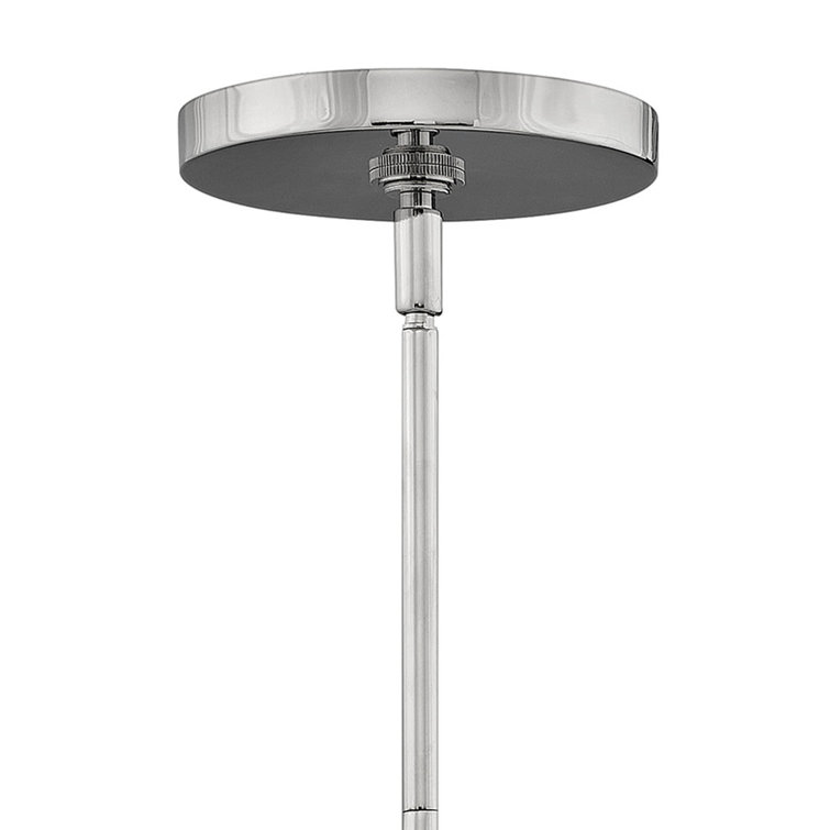 Bette 1-Light Small Schoolhouse Pendant in Polished Nickel with Clear Seedy Glass