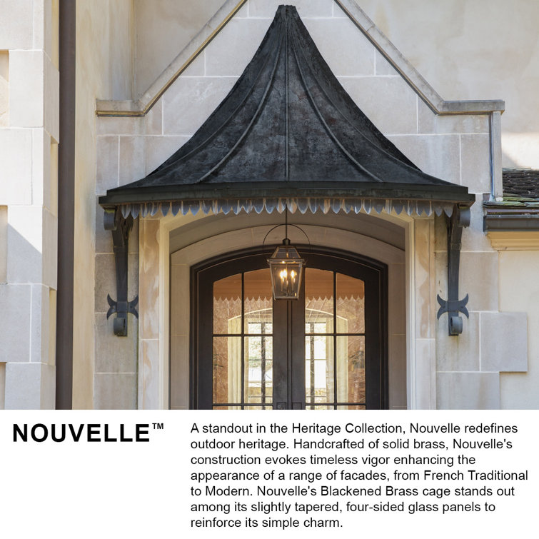 Nouvelle Heritage Blackened Brass 3-Light Outdoor LED Lantern