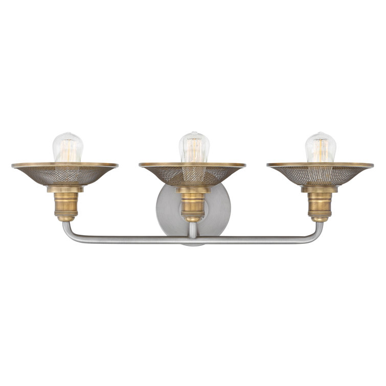 Rigby Industrial Antique Nickel 3-Light Dimmable Bath Vanity Fixture