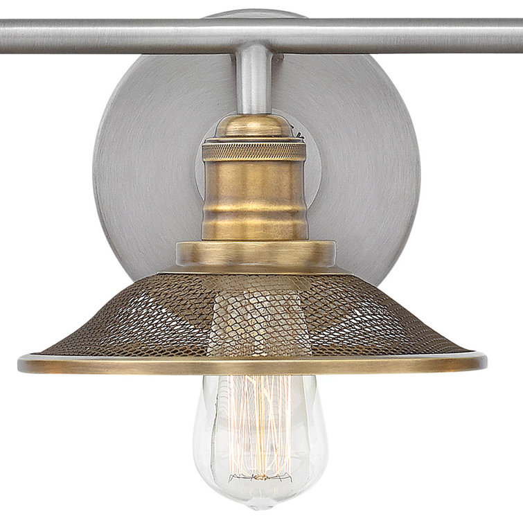 Rigby Industrial Antique Nickel 3-Light Dimmable Bath Vanity Fixture
