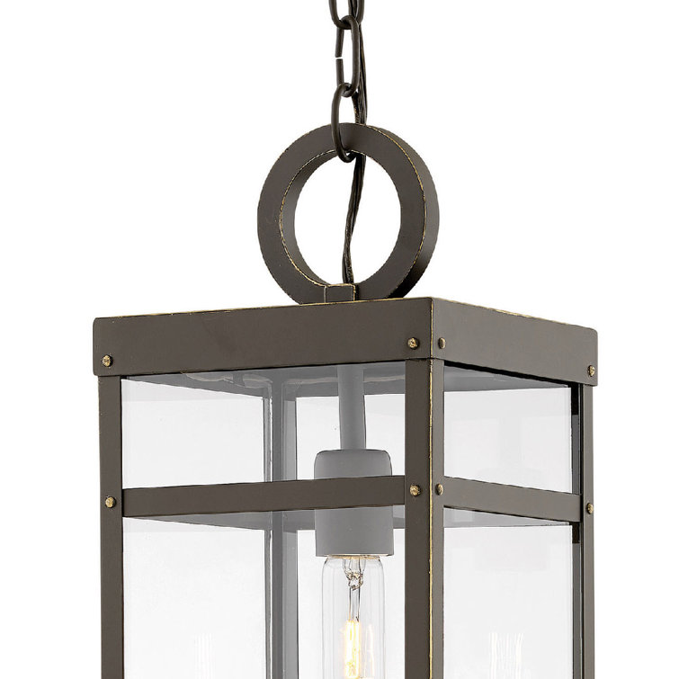 Oil Rubbed Bronze Outdoor Hanging Lantern with Clear Glass