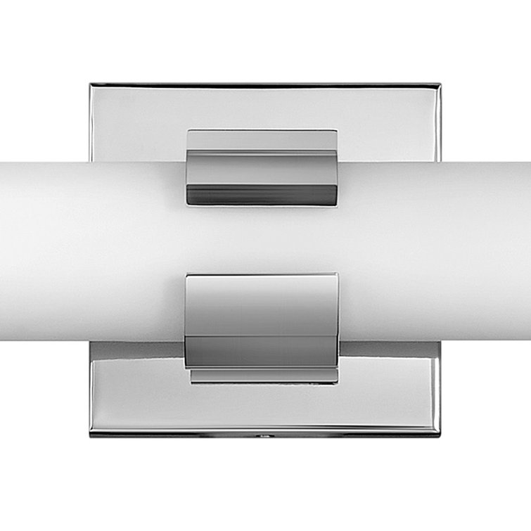 Aiden 31.25" Chrome Etched White Glass LED Bath Bar