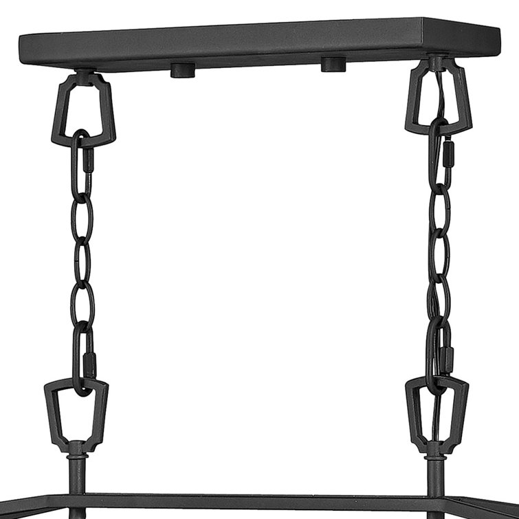 Museum Black 6-Light Outdoor LED Cage Chandelier