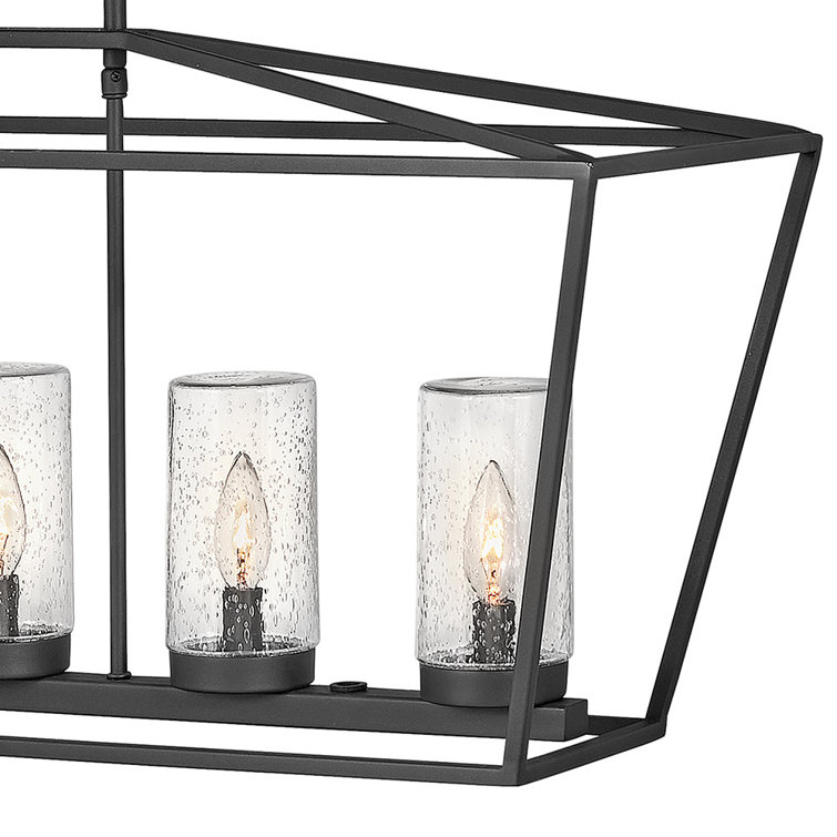 Museum Black 6-Light Outdoor LED Cage Chandelier