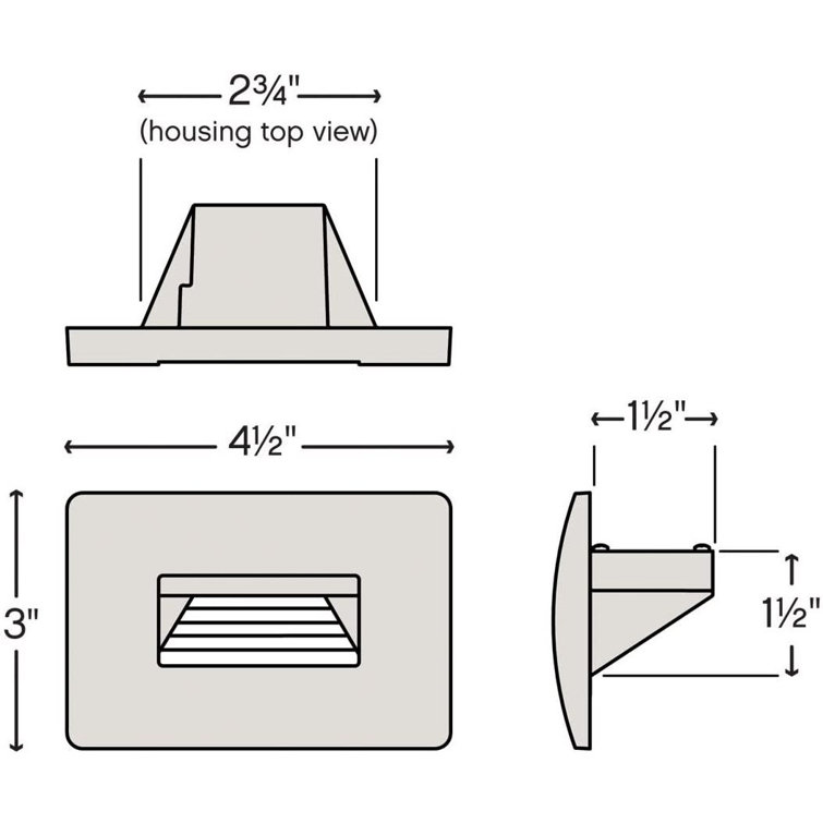 Matte Bronze Horizontal LED Step Light with Integrated Element
