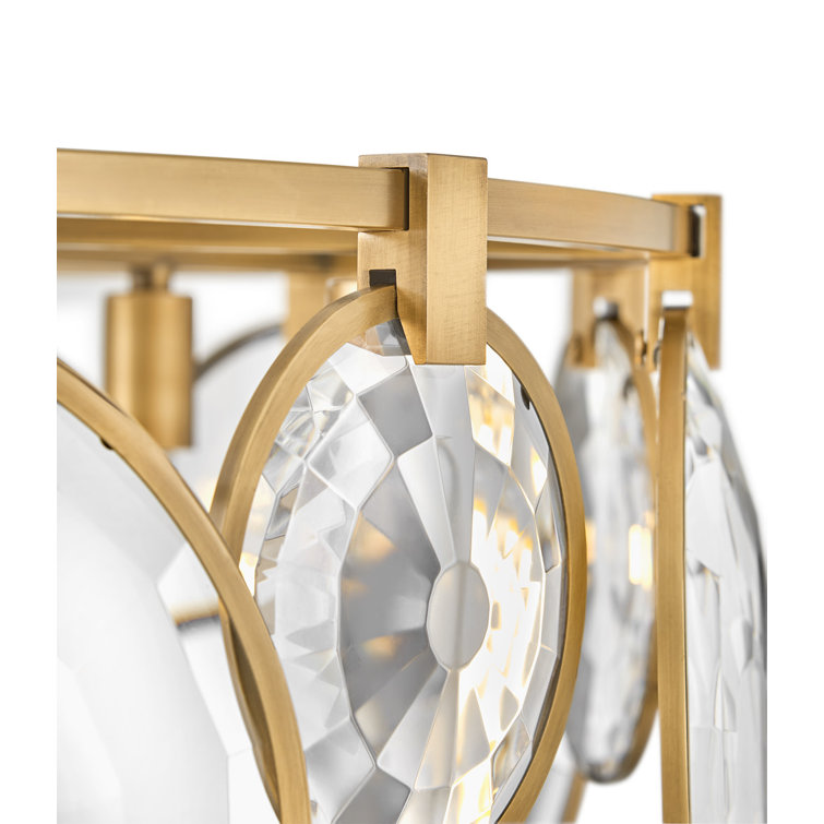 Heritage Brass Crystal LED Drum Chandelier