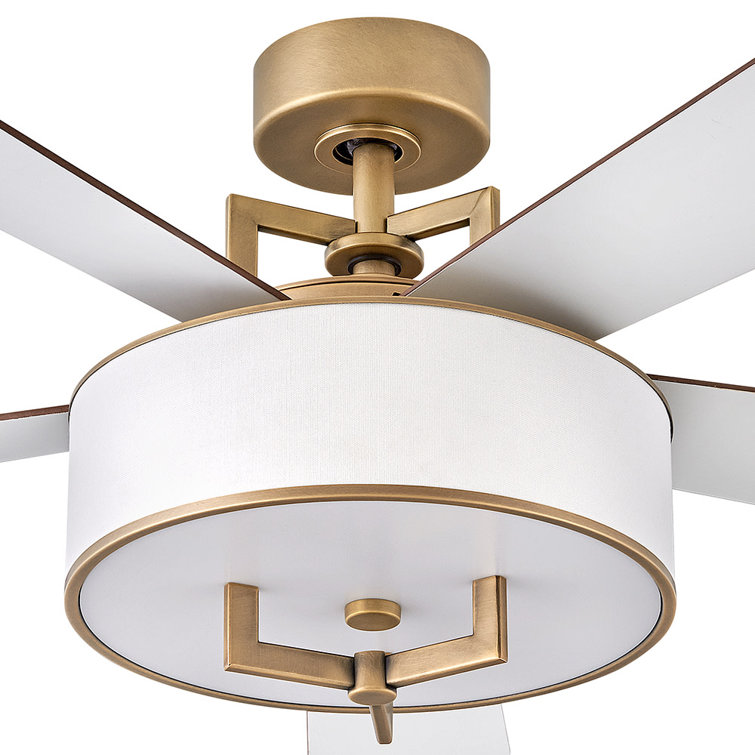 Hampton 56" Heritage Brass Smart LED Ceiling Fan with Reversible Blades